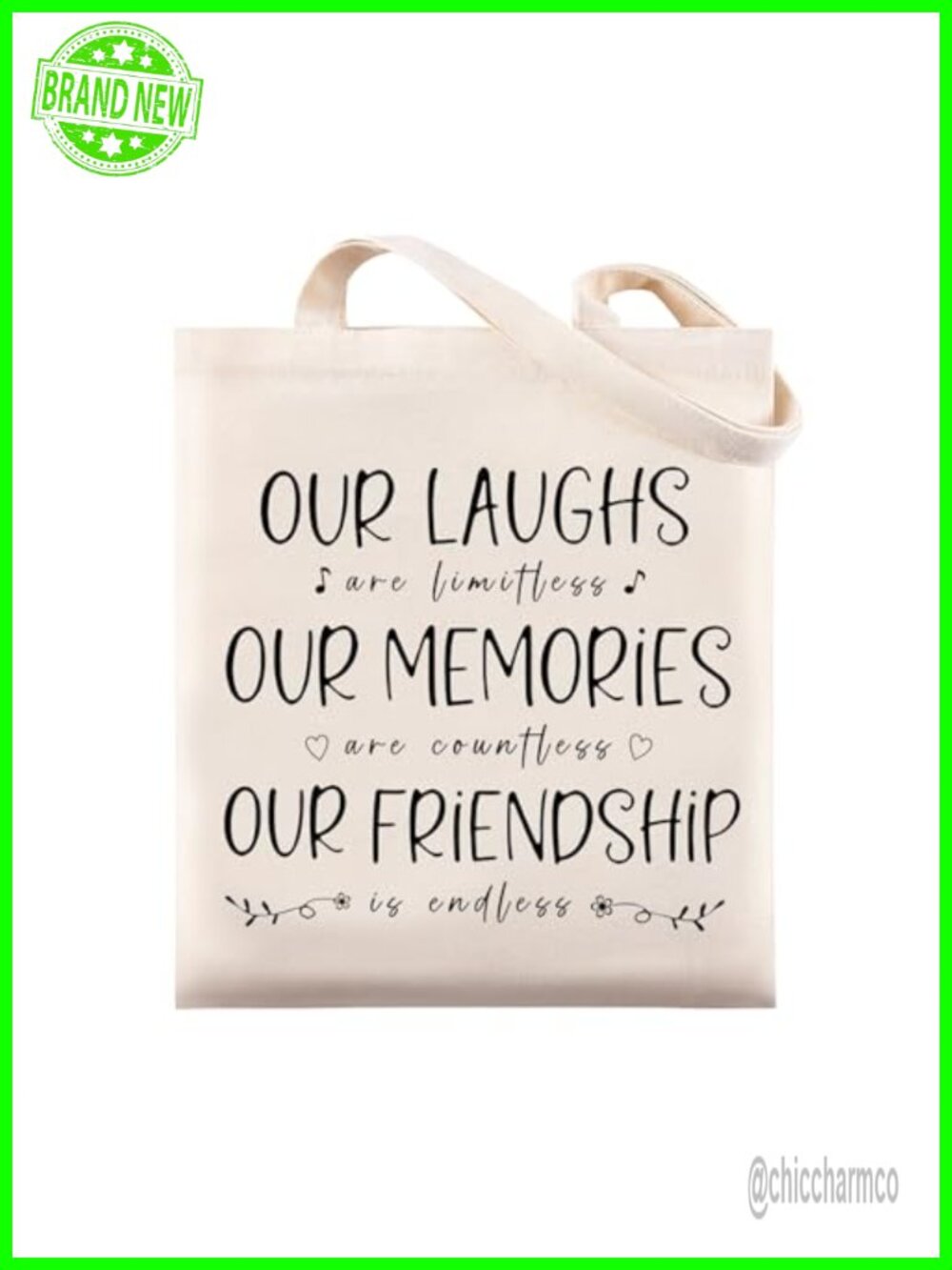 Canvas Tote Bag Women Friendship Gift Grocery Shoulder Handbag Reusable